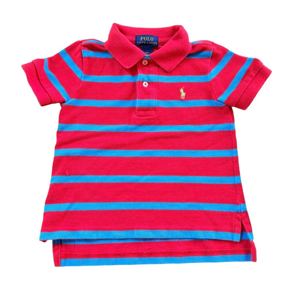 Polo Ralph Lauren Polo Shirt Boys 2T Red Striped Preppy Classic Coastal Nautical
